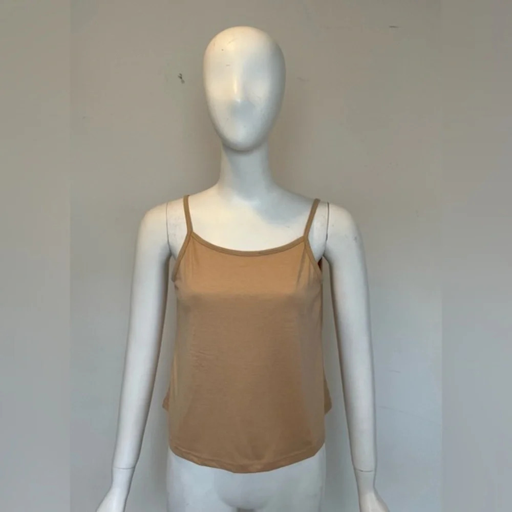 Women's Beige Camisole Tank Tops Top Layering Casual Basic Cami Size M NWOT